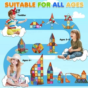 Artículos de tendencia 2025 Rompecabezas 3D Imán Construcción <span class=keywords><strong>Animales</strong></span> Bloque mágico STEM <span class=keywords><strong>Bosque</strong></span> Diamante Azulejos magnéticos para niños con coche - Product Image 6