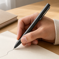 Stylo bille métallique fin personnalisé avec logo, encre noire et bleue 1,0 mm, promotionnel, vente en gros