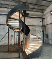 Escalier en colimaçon VIKO 2026 moderne de qualité supérieure en ardoise blanche pure, escalier en colimaçon incurvé, escalier en colimaçon LED, escalier intérieur