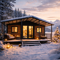 Maison conteneur extensible de luxe à structure en acier, maison modulaire, mini-maison portable, design moderne, salon, chambre, maison de Noël
