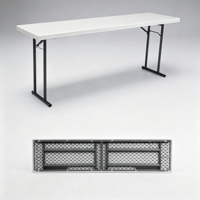 Table pliante moderne portable d'extérieur en plastique HDPE blanc de 6 pieds