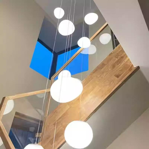 Lustres ovales de style <span class=keywords><strong>Foscarini</strong></span> italien, luminaires suspendus LED en forme de galets pour villa à double hauteur, plafond haut - Product Image 2