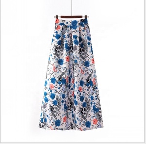 European and American Bee Floral <strong>Chiffon</strong> Pleated <strong>Skirt</strong> Elastic <strong>Skirt</strong> A-line <strong>Skirt</strong> - Product Image 3