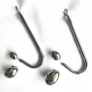 Replaceable Metal Stainless Anal Hook Sex Toy Single Oval Ball Anal Hook for Adults