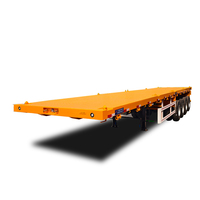 Semi-remorque à plateau plat à 4 essieux et 16 roues, remorque à plateau plat pour conteneurs de 40 pieds, pour le transport de marchandises générales et de machines