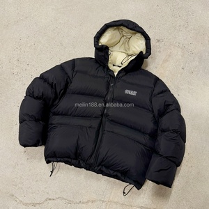 Winter Wear Custom Design Padded <b>Puffer</b> <b>Jacket</b> Men Zipper Oversized Blank Coats <b>Crop</b> Quilted Bubble Black <b>Puffer</b> Down <b>Jackets</b> - Product Image 1