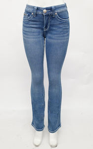 Jean évasé élastique taille haute pour femmes rondes, contrôle du ventre, idéal pour les voyages et les sorties, livraison locale, best-seller - Product Image 2