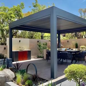 Gazebo Plegable de Aluminio con Techo de Láminas, Pérgola Personalizada para Exteriores, Pabellón Reversible con Techo Rígido, Gazebo de Aluminio - Product Image 4