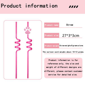 Sedotan minum kartun PVC kustom stiker untuk anak-anak Bar dekorasi pesta untuk acara minum gila pesta Promosi - Product Image 5