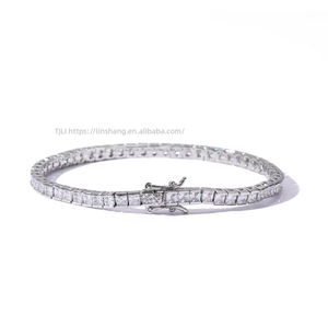 New 2.5MM Single-row Chain, <b>Copper</b>-inlaid Square Zirconium Tennis <b>Bracelet</b>, Women's Jewelry Hip-hop Tanjing Fashion - Product Image 5