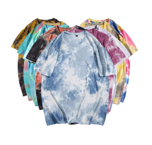 Camiseta Oversize de Algodón 100% Teñido Anudado para Hombre, Estilo Casual con Logo, Tejido de Punto, Color Liso, Lavado Ácido, Venta al por Mayor Personalizada - Product Image 2