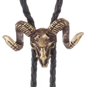 Sailing Jewelry Vintage Shirt Chain Poirot Collar Goat Rope Leather Necklace Bolo Tie Necklace