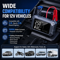 Démarreur de Voiture Robuste 20000mAh 2026 avec Compresseur d'Air 150PSI et Écran LCD pour Batterie 12V