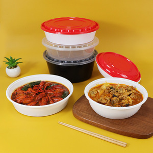 Disposable Lunch Boxes Round Thickened Microwaveable With Lid For Crayfish Bullfrog Pickled Fish Storage - Product Image 1