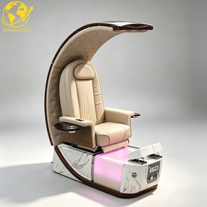 Sillón de Pedicura de Alta Gama en Cuero PU Ajustable <span class=keywords><strong>con</strong></span> Masaje Vibratorio y Respaldo Curvo Tipo Luna para Salón de Uñas - Product Image 2