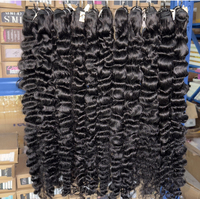 Paquete de Cabello Indio Natural de 40 Pulgadas, Rizado Vietnamita Birmano, Cabello Virgen con Cutícula Alineada, Ondulado Camboyano, Cierre Frontal para Vendedores