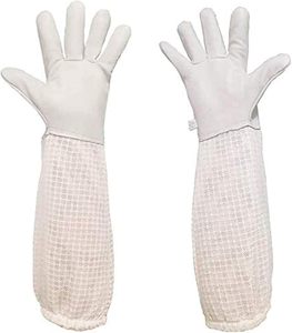 Guantes de Apicultura Shengxiangmei Luwint de Piel de Cabra Premium con Manga de Malla Ventilada de 3 Capas y Puños Elásticos, 1 Año de Garantía - Product Image 1