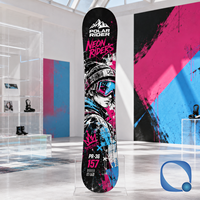 Snowboard tout-terrain en bois de peuplier et fibre de carbone durable pour adultes avec graphismes floraux post-apocalyptiques