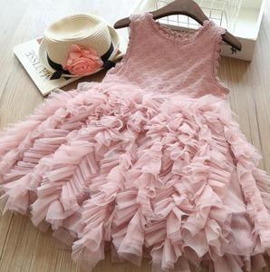 Vente en gros Robe pour petites filles Robe de princesse de soirée en tulle sans manches en dentelle florale - Product Image 2