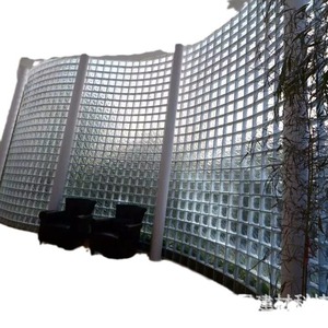 Glass <b>Block</b> Wall Panel Curved Modern Design High Light Transmittance For Indoor Outdoor Decoration - Product Image 1