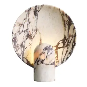 Shihui lâmpada de mesa de móveis, lâmpada nórdica de travertine bege decorativa para sua casa de luxo moderna