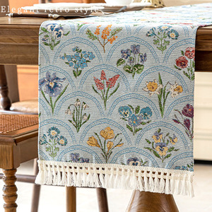 Ychon French Retro Style <strong>Table</strong> <strong>Runner</strong> Custom Tablecloth Polyester <strong>Table</strong> <strong>Runner</strong> for Wedding Parties for Home Decor - Product Image 5