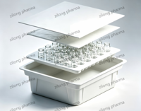 Flacons en verre borosilicate stériles 2R-20R prêts à l'emploi (RTU) avec bouchon en caoutchouc, sérigraphiés, nettoyés et stérilisés pour perfusion