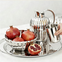 Plateau à fruits secs en acier inoxydable Art Déco, plateau à collations pour table basse avec design artisanal pour bonbons et fruits secs