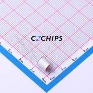 ตัวเก็บประจุแบบแข็ง HS1A477M0608PC แบบ Through Hole (THT), ขนาด D6.3xL8 มม. 470uF 20% 10V 2.5 มม. - Product Image 1