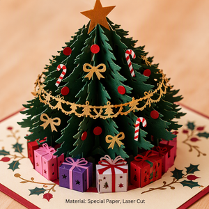 Carte de vœux de Noël 3D pop-up, faite à la main, en papier, carte de fête, forme personnalisée, artisanat en papier, cadeau - Product Image 4