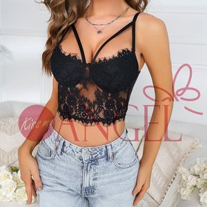 KISS ME ANGEL elegante nueva ropa interior negra con envoltura <span class=keywords><strong>de</strong></span> pecho para mujer con tirantes transparentes <span class=keywords><strong>de</strong></span> encaje sexy camiseta sin mangas sexy - Product Image 3