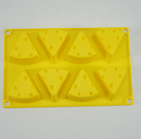 Moule en silicone à 8 cavités en forme de fromage pour mousse, gâteau, pudding, gelée, crème glacée - Outil de cuisson réutilisable de qualité alimentaire