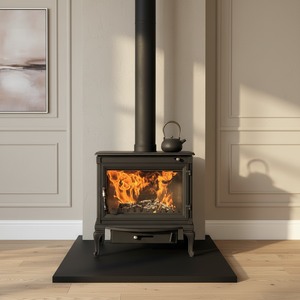 Cheminée à <span class=keywords><strong>bois</strong></span> autoportante en <span class=keywords><strong>fonte</strong></span> pour intérieur, avec <span class=keywords><strong>flamme</strong></span> réelle, pour maison moderne et maison traditionnelle - Product Image 2
