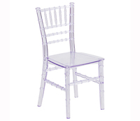 Chaise Chiavari transparente moderne en résine acrylique PP pour enfants, idéale pour la salle à manger, l'hôtel ou l'extérieur