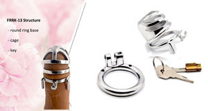 FRRK dispositivo di castità maschile di alta qualità con 4 anelli di dimensioni gabbia <span class=keywords><strong>per</strong></span> gallo Fetish SM maschio di castità giocattolo del sesso <span class=keywords><strong>per</strong></span> coppia singola - Product Image 6