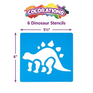 Juego de 6 plantillas de pared de dinosaurio de plástico PET lavables para artesanos para pinturas tropicales y decoraciones para el hogar - Product Image 2