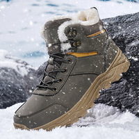 Bottes de randonnée d'hiver pour hommes, montantes, à lacets, à talon compensé bas, pour activités extérieures par temps froid, OEM