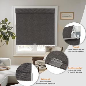 Persianas Enrollables Persilux Sin Taladro, Sin Herramientas, 100% Opacas, de Tela de Lino, Inalámbricas, Aislantes Térmicas, Tamaños Personalizados, para Ventanas del Hogar - Product Image 1