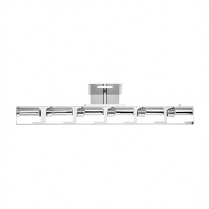 Modern 6-Light LED <b>Chrome</b>-Acrylic Stainless Steel <b>Bathroom</b> Vanity <b>Mirror</b> Light Wall Mount Over <b>Mirror</b> Lighting - Product Image 1