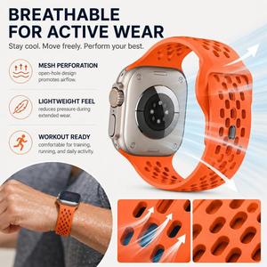 <span class=keywords><strong>Correas</strong></span> de Reloj Deportivas Transpirables de Silicona Upro para <span class=keywords><strong>Apple</strong></span> <span class=keywords><strong>Watch</strong></span> Series 10 9 8 7 SE 41/45mm, Correa de Malla con Hebilla para iWatch 11 Ultra 2 - Product Image 6
