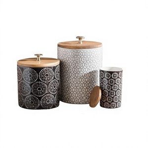 Set Of 3 Different Design Storage Container Box With Premium Quality Wooden Medicine Box With Lid For Kitchen Use - Product Image 1