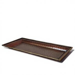 Juego de Vajilla Rectangular de Cobre con Logotipo Personalizado de SKI Group, Diseño Clásico con Incrustaciones Doradas, Duradero, a Prueba de Fugas, Libre de BPA, Apto para Lavavajillas - Product Image 1