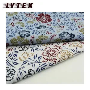 fashion new design good quality 100% cotton yarn dyed chambray printed woven import cloth from nantong china