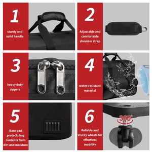 नर्स क्लिनिकल होम हेल्थ रोलिंग मेडिकल ट्रॉली बैग वाटरप्रूफ आपातकालीन किट बैग के लिए जलरोधक आपातकालीन किट बैग व्हील - Product Image 4