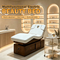 Lit de massage électrique réglable avec chauffage, 4 moteurs, pour salon de beauté, spa facial, mobilier de luxe pour institut de beauté