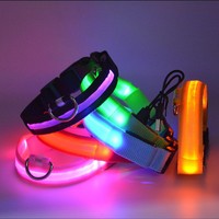 Étanche USB Rechargeable Changement de Couleur Collier Chien Clignotant Glow In Dark Light up Led Collier de Chien pour la Marche de Nuit