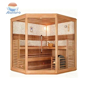 Sauna infrarouge lointain électrique moderne de luxe, vapeur sèche, bois massif, panneau de commande informatique, vente en gros d'usine, salle de sauna - Product Image 1