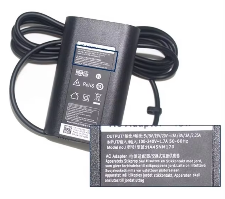 Dell Chromebook 3100 3100 2 in1ラップトップ用45WType-CACアダプター