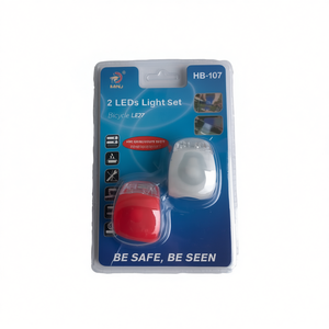 Set di luci per bicicletta MNJ 2 LED HB107 Luci anteriori e posteriori Sicurezza ciclistica Sii visibile 12 pezzi - Product Image 2