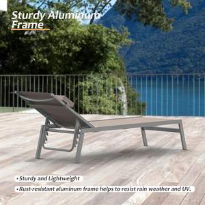 <span class=keywords><strong>Design</strong></span> moderno in alluminio Set di sedie a sdraio piscina all'aperto per alberghi piscina giardino spiaggia parco per il tempo libero lettini - Product Image 4